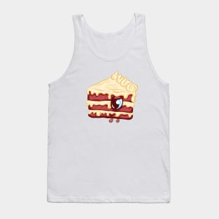 Cute Strawberry Cream Cake Slice Character Tank Top